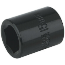 15mm Forged Impact Socket - 3/8 Inch Sq Drive - Chrome-Vanadium Wrench Socket