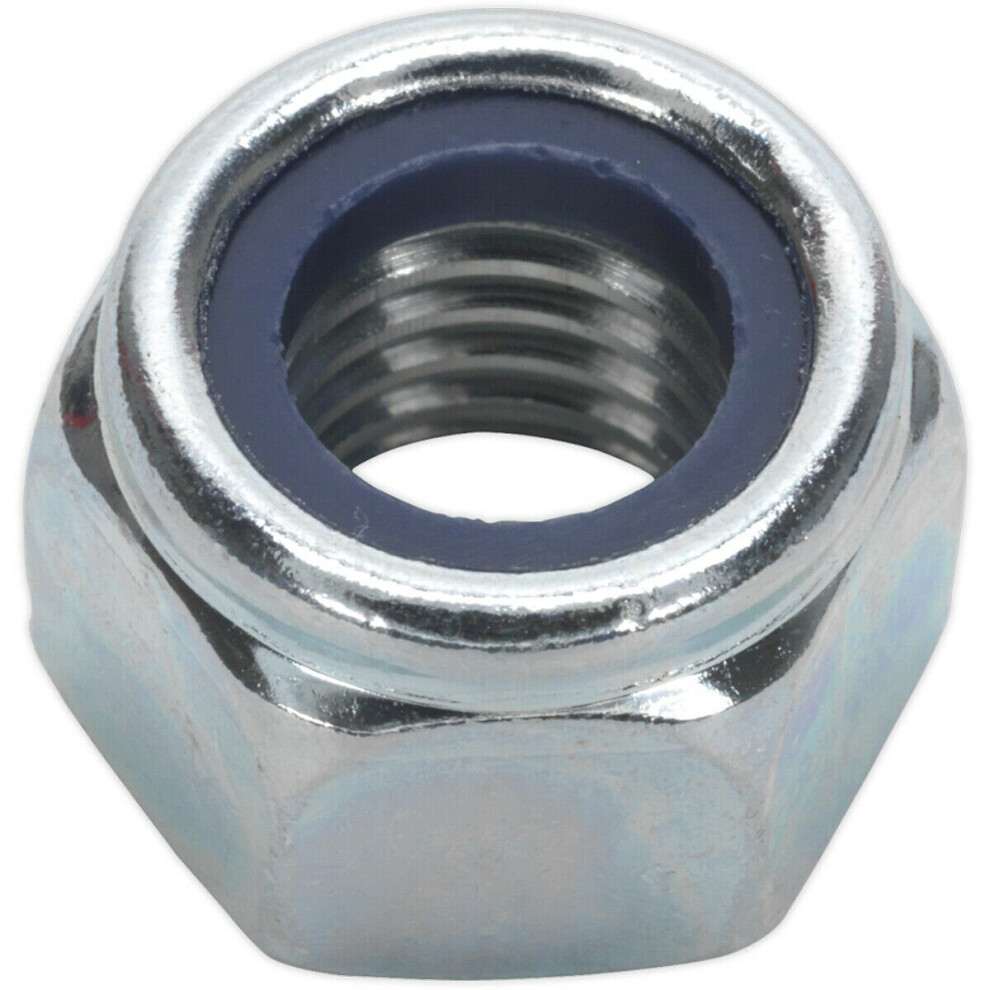 25 PACK - Zinc Plated Nylon Locknut Bolt - 1.75mm Pitch - M12 - DIN 982 - Metric