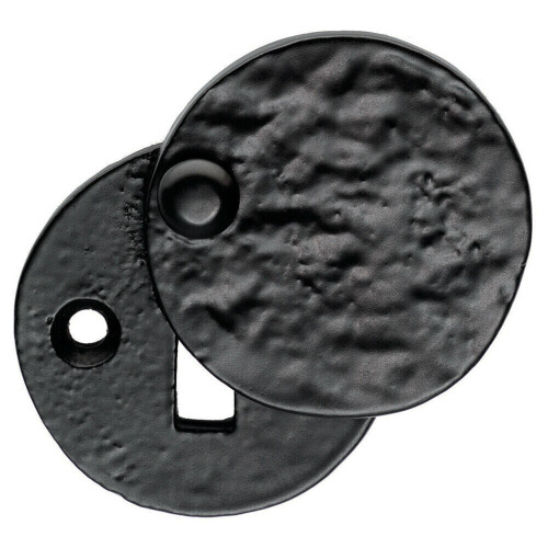 Loops 40mm Traditional Round Covered Escutcheon Lock Profile Black Antique 1