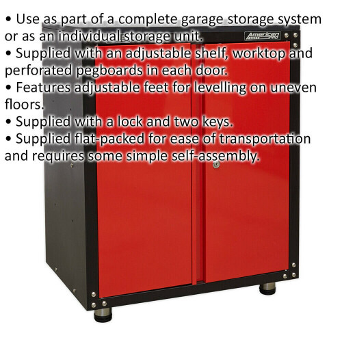 Loops Modular 2 Door Cabinet with Worktop - 665 x 460 x 820mm - Locking Storage System 1
