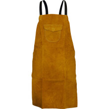 Heavy Duty Leather Welding Apron - Adjustable Quick Release Straps Front Pocket