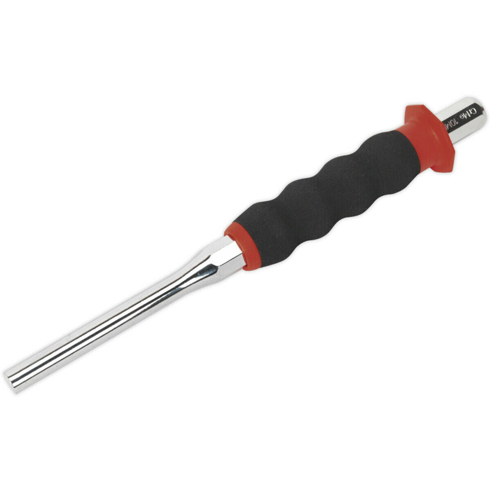 Loops 10Mm Sheathed Parallel Pin Punch - Contoured Foam Grip - Chrome Molybdenum Steel