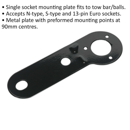 Loops Single Socket Mounting Plate - For N-Type S-Type & Euro Sockets - Tow Bar Ball 1