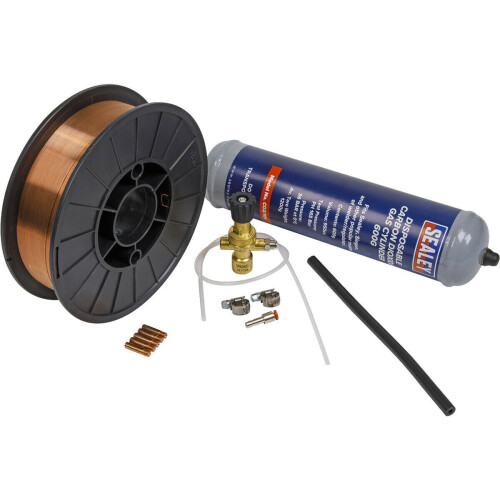 Loops MIG Welding Consumables Kit - Conversion Kit - Gas Cylinder - Steel Wire - Tips