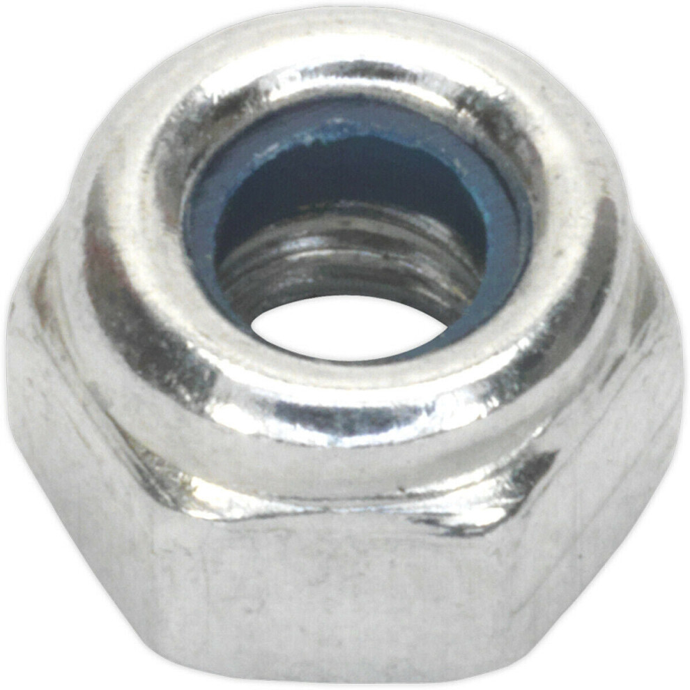 Loops 100 Pack - Zinc Plated Nylon Locknut Bolt - 0.7Mm Pitch - M4 - Din 982 - Metric