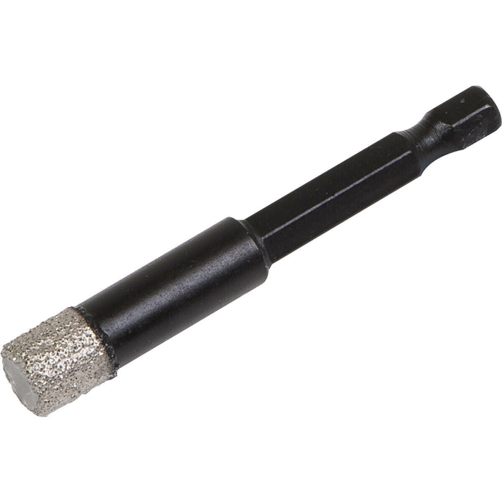 Loops 10Mm Vacuum Brazed Diamond Drill Bit - Hex Shank - Suitable For Use With Drills