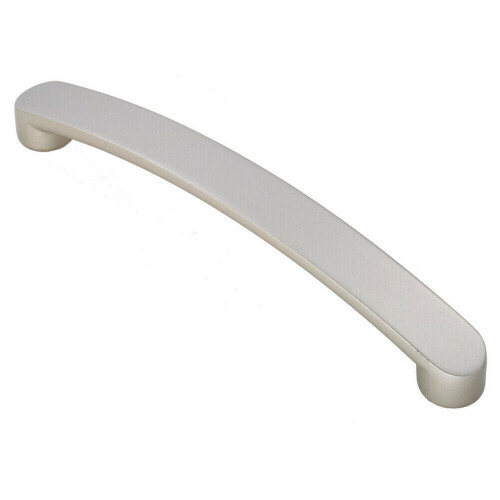 Loops 4x Flat Fronted Bow Pull Handle 179 x 19mm 160mm Fixing Centres Satin Nickel 1