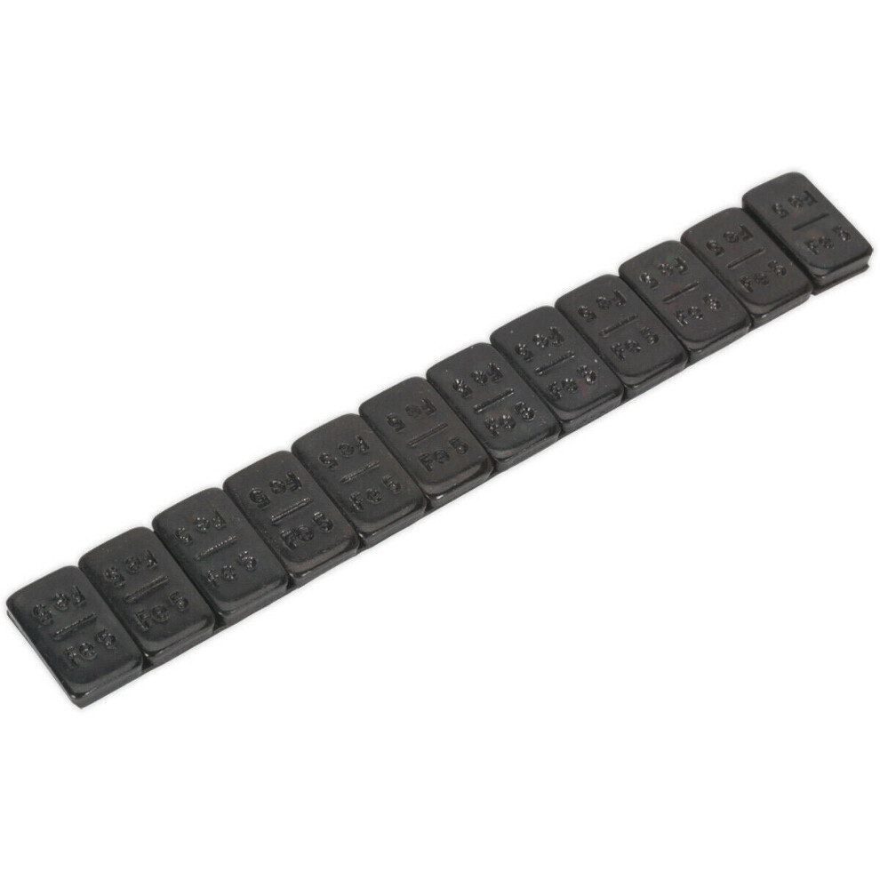 50 PACK 5g Adhesive Wheel Weights - Strip of 12 - Zinc Plated Steel - Black