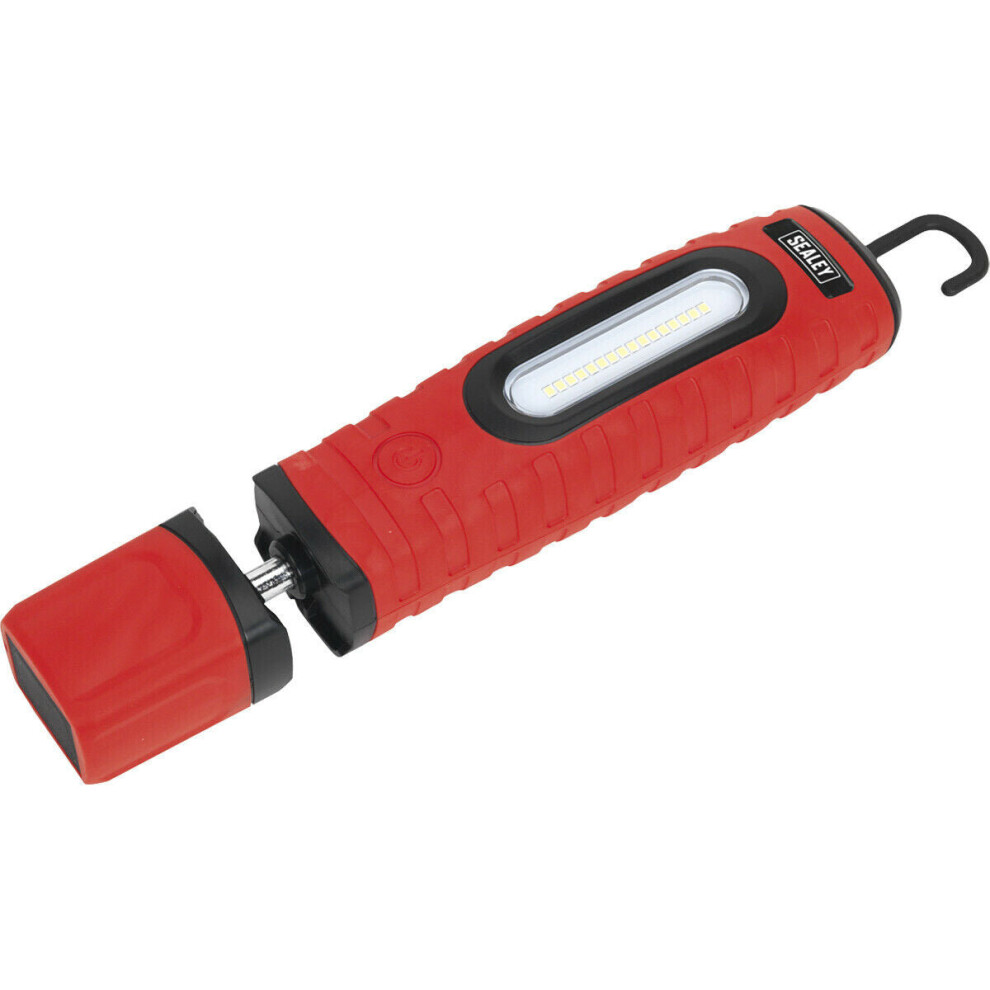 360Â Swivel Inspection Light - 14 SMD & 3W SMD LED - Twin Battery - Red