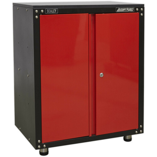 Loops Modular 2 Door Cabinet with Worktop - 665 x 460 x 820mm - Locking Storage System