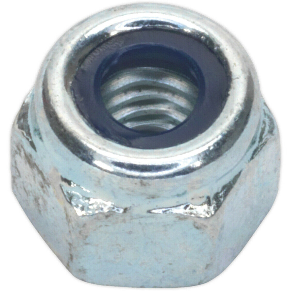 Loops 100 Pack - Zinc Plated Nylon Locknut Bolt - 0.8Mm Pitch - M5 - Din 982 - Metric