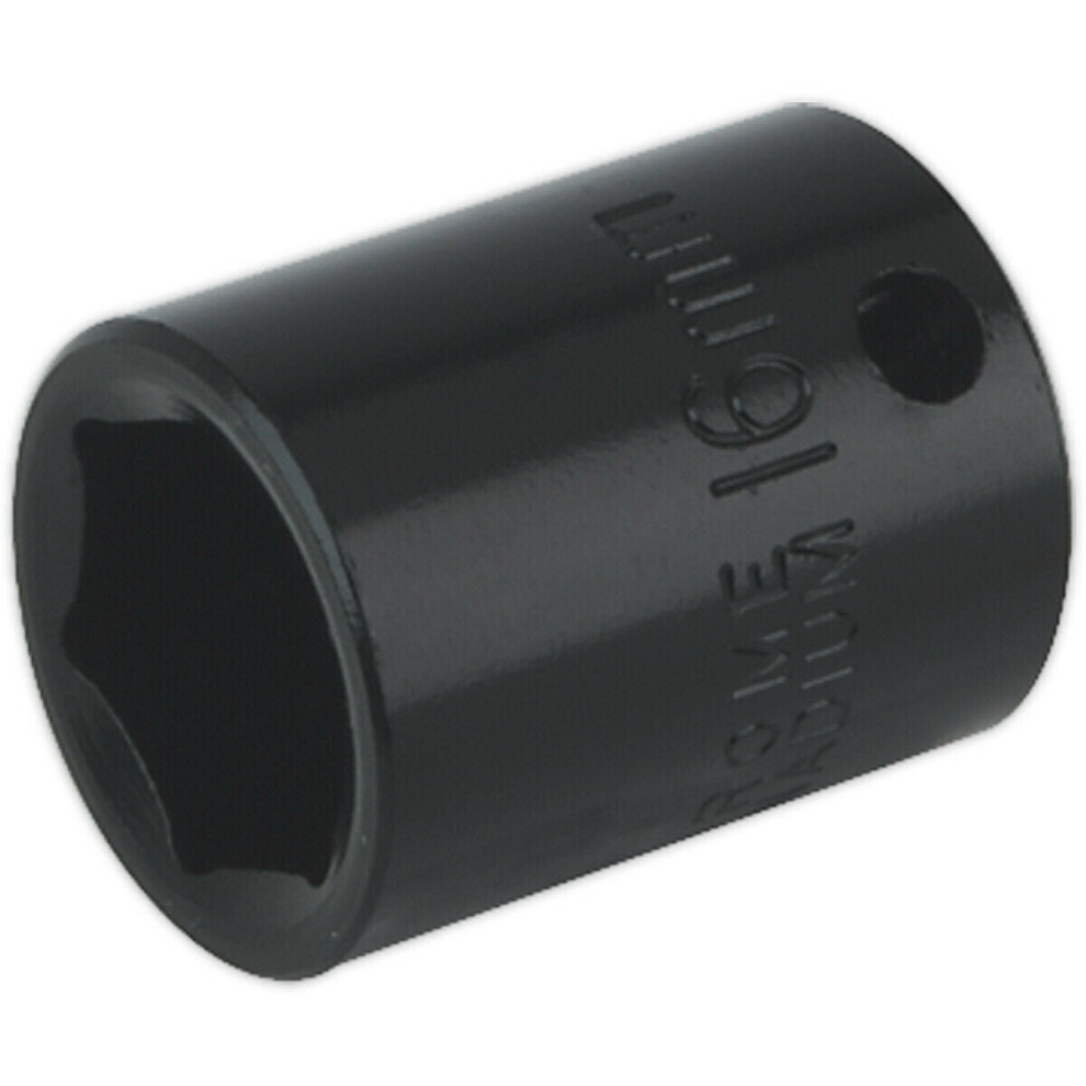 16Mm Forged Impact Socket - 3/8 Inch Sq Drive - Chrome-Vanadium Wrench Socket