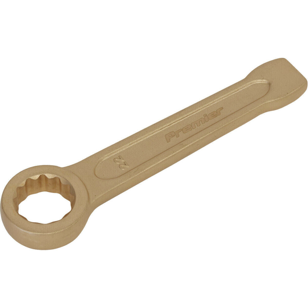 22mm Ring End Slogging Spanner - Non-Sparking - Short Profile Striking End