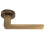 Loops 4x PAIR Straight Square Handle on Round Rose Concealed Fix Antique Brass 4