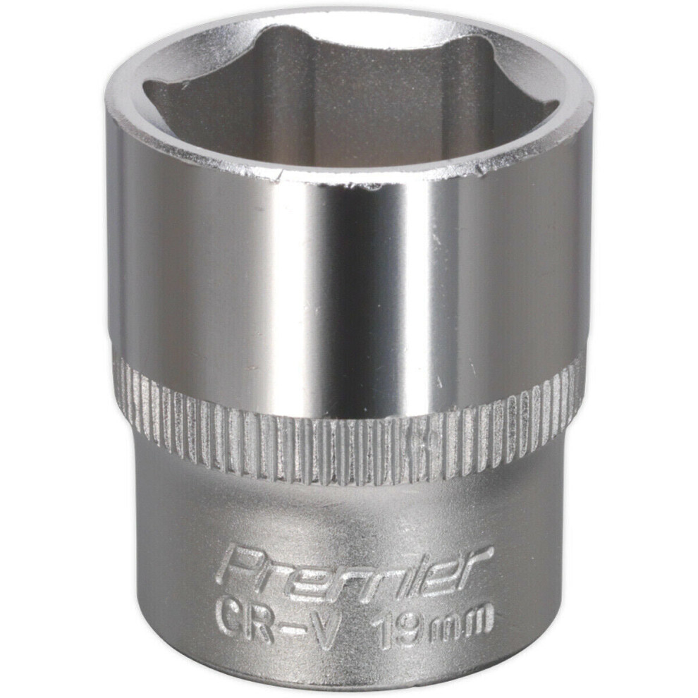 Loops 19Mm Forged Steel Drive Socket - 3/8" Square Drive - Chrome Vanadium Socket