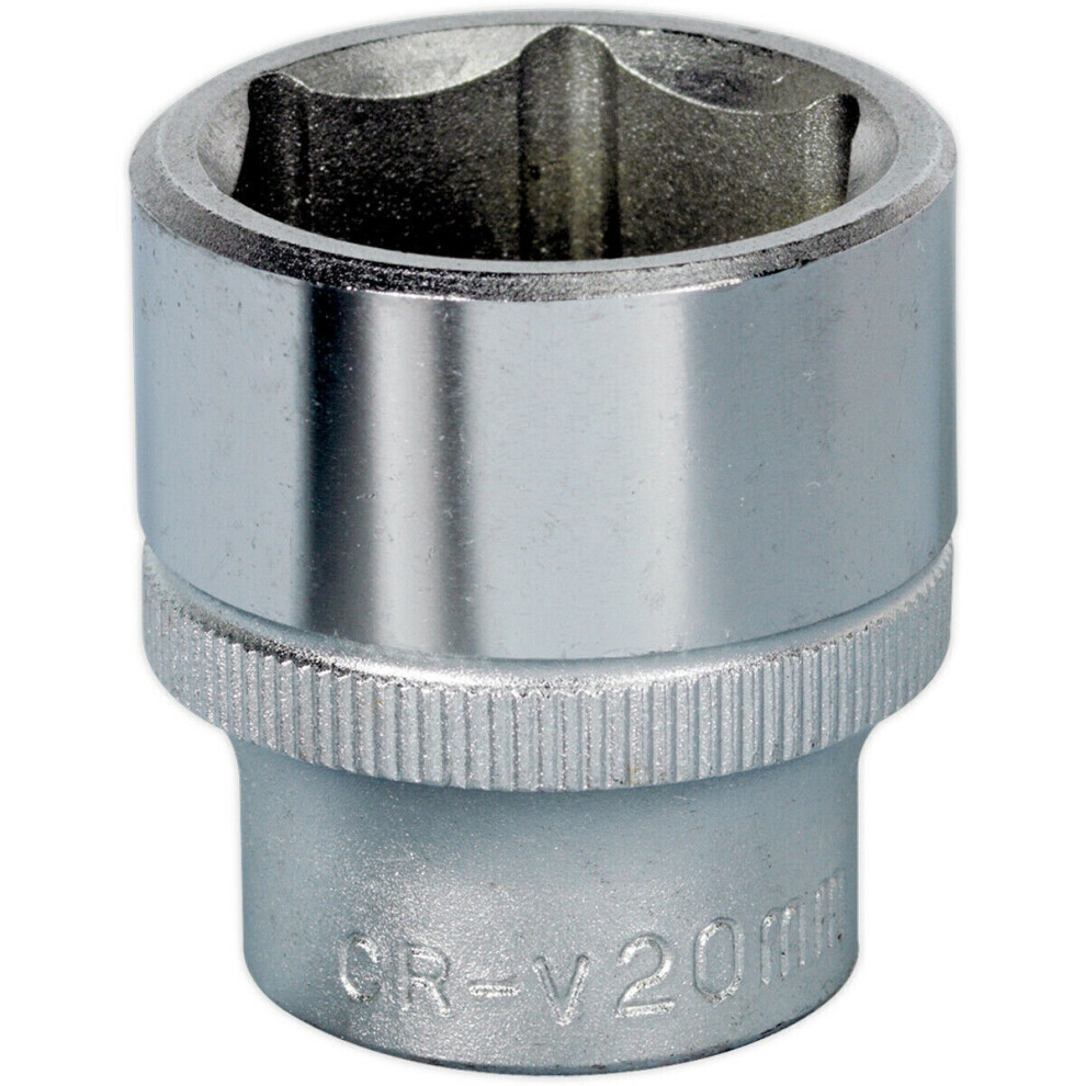 Loops 20Mm Forged Steel Drive Socket - 3/8" Square Drive - Chrome Vanadium Socket