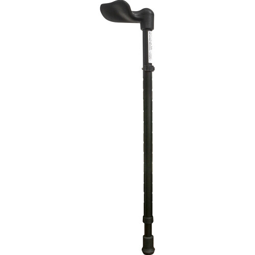 Loops Left Handed Ergonomic Handled Walking Stick - Telescopic Height - Matt Black