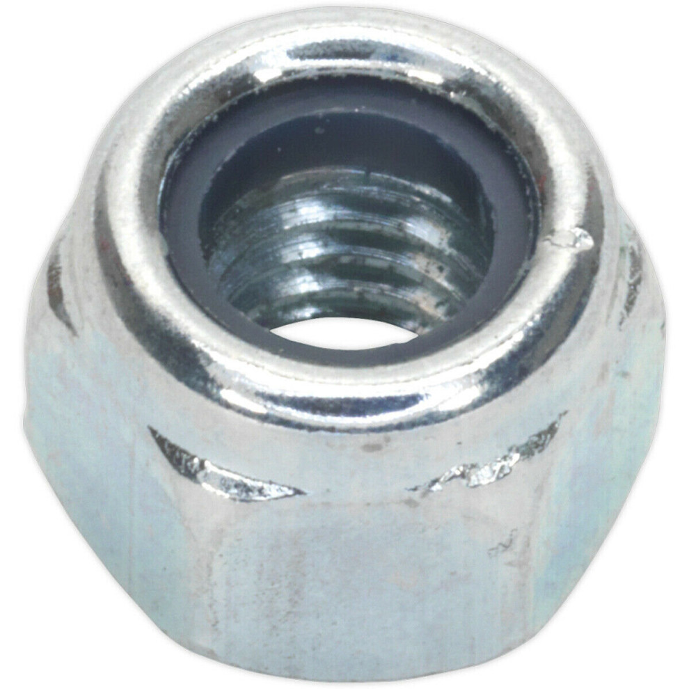 100 Pack - Zinc Plated Nylon Locknut Bolt - 1Mm Pitch - M6 - Din 982 - Metric 5056524290767