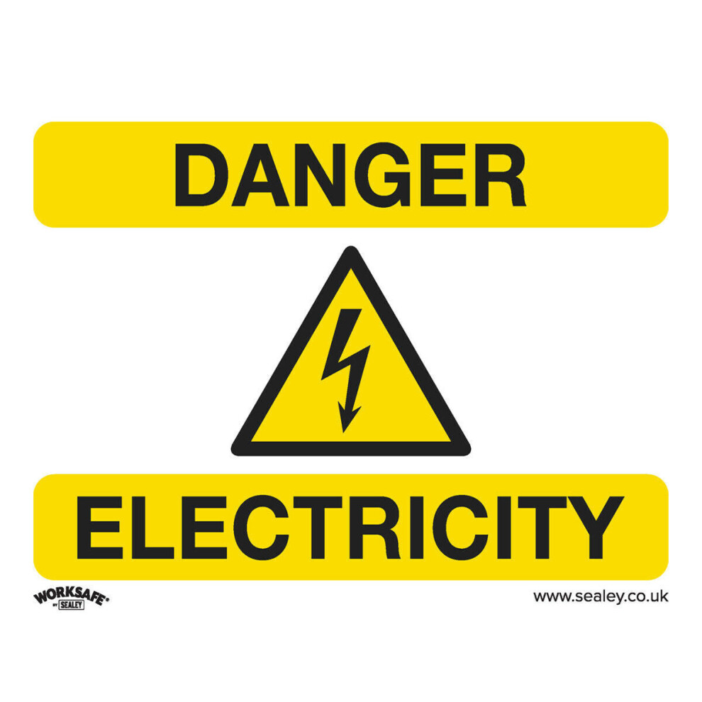 1x DANGER ELECTRICITY Health & Safety Sign Self Adhesive 100 x 75mm Sticker