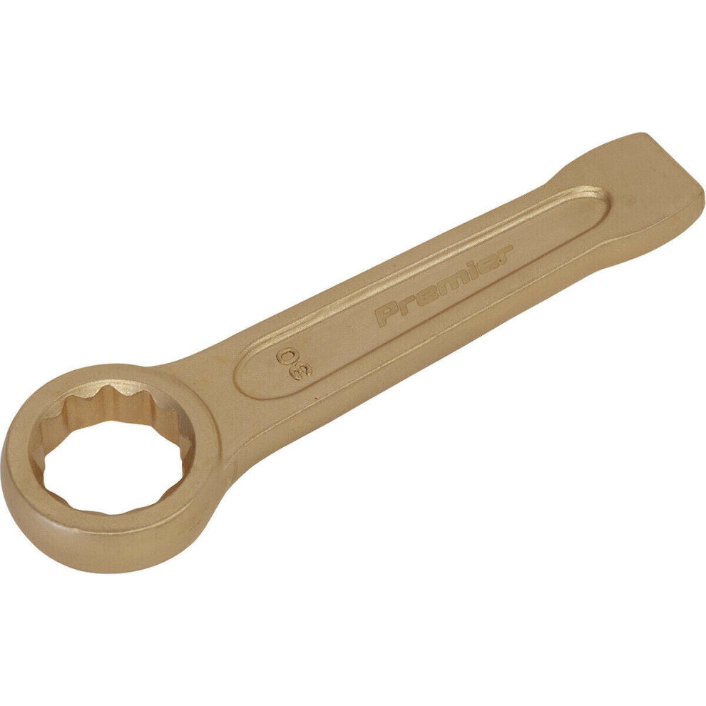 30mm Ring End Slogging Spanner - Non-Sparking - Short Profile Striking End