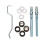 Loops Back To Back Pull Handle Fixing Pack Set 19mm Diameter Matt Black Finish 2