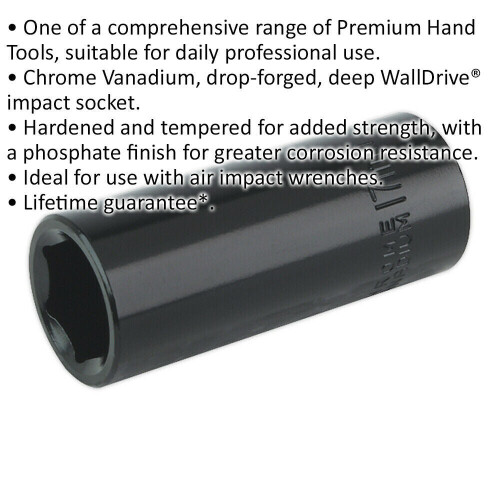 Loops 17mm Forged Deep Impact Socket - 3/8 Inch Sq Drive Chrome Vanadium Wrench Socket 1