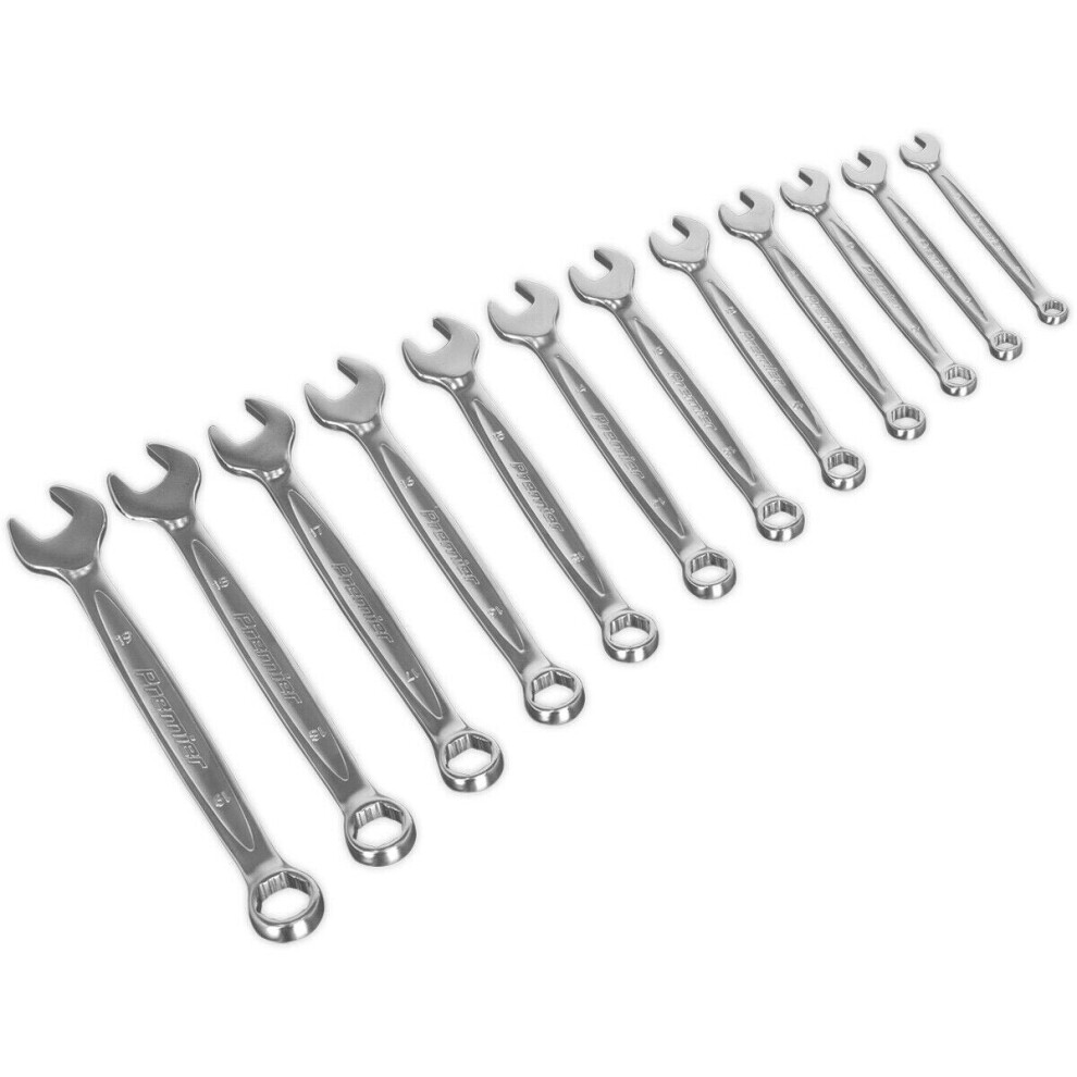 Loops 12Pc Offset / Angled Combination Spanner Set - 6 Point Metric Socket Nut Ring