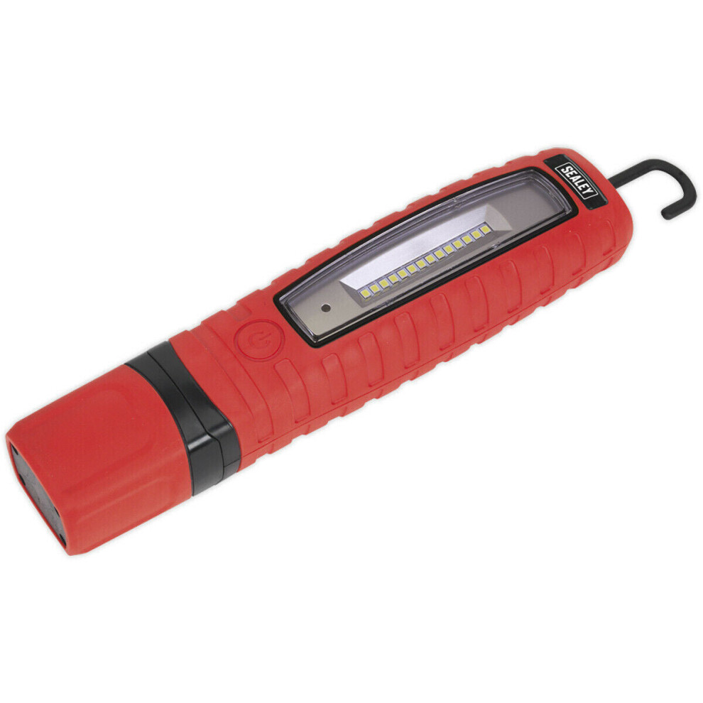 360Â Swivel Inspection Light - 14 SMD & 3W SMD LED - Rechargeable - Red