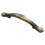 Loops Stepped Edge Cupboard Bow Pull Handle 76mm Fixing Centres Burnished Brass 4