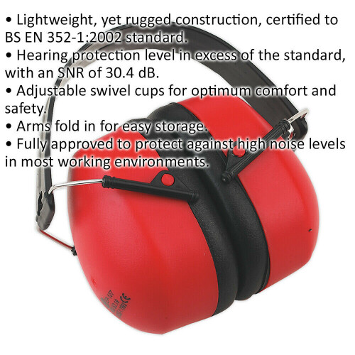 Loops Folding Ear Defenders - Adjustable Swivel Cups - Worksite Hearing Protection 1