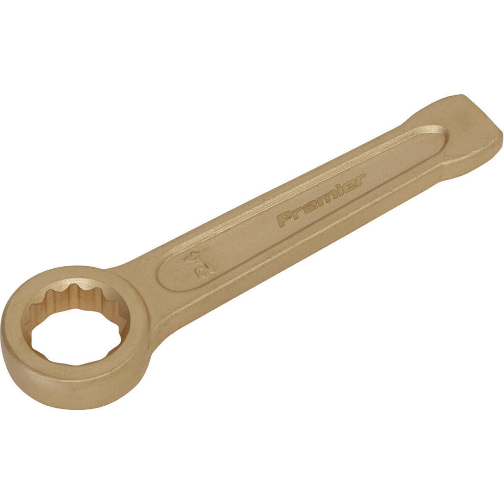 Loops 24Mm Ring End Slogging Spanner - Non-Sparking - Short Profile Striking End