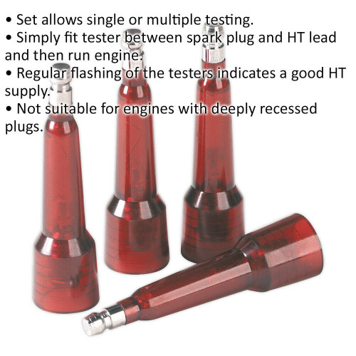 Loops 4 Piece HT Tester Set - Spark Plug Testing Tool - HT Lead & Ignition Diagnosis 1