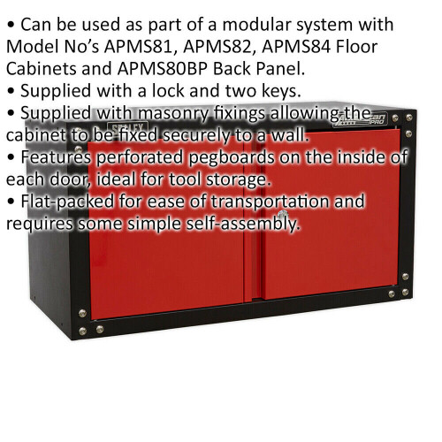 Loops Modular 2 Door Wall Cabinet - 665 x 305 x 360mm - Locking Storage System 1