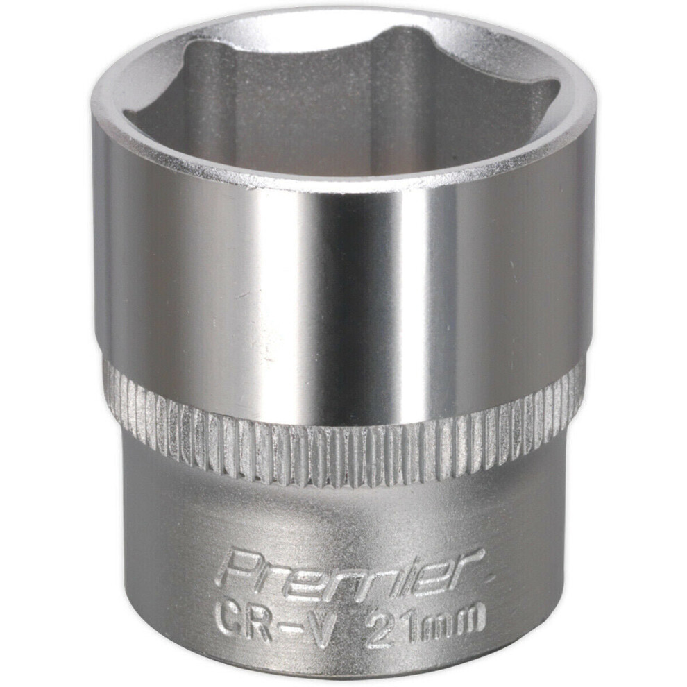 Loops 21Mm Forged Steel Drive Socket - 3/8" Square Drive - Chrome Vanadium Socket Size 3