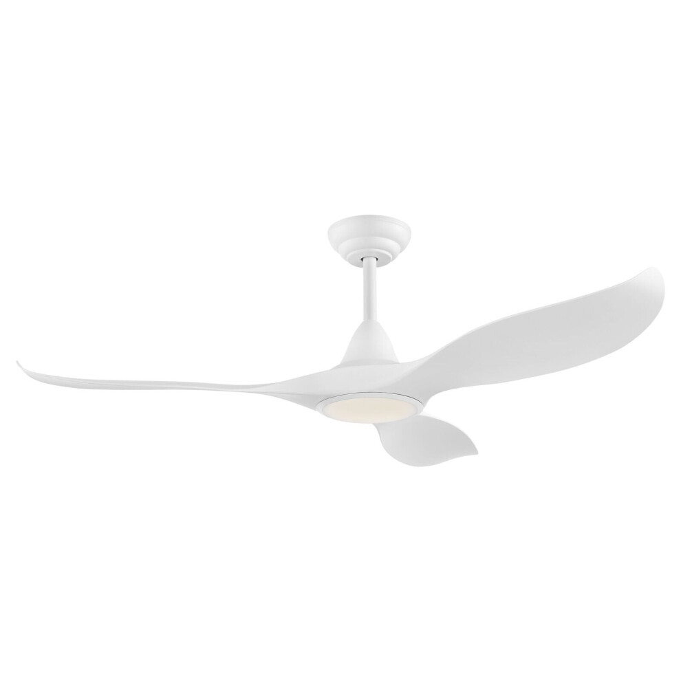 Loops Remote Control Ceiling Fan & Light Matt White Abs Plastic 15W Built In Led