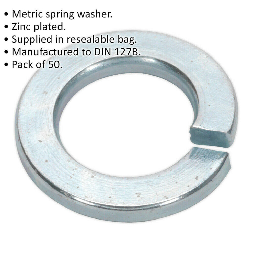 50 PACK Metric Spring Washer - M12 - DIN 127B - Zinc Plated Metal Spacer-image-OPC-P8WKXFS-NEW