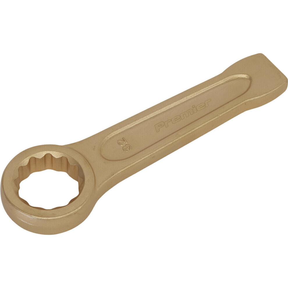 32Mm Ring End Slogging Spanner - Non-Sparking - Short Profile Striking End 5056524291146