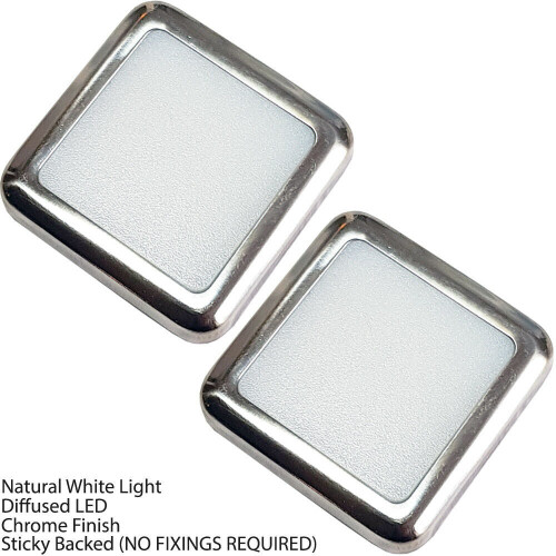 Loops Square LED Plinth Light Kit 2 NATURAL WHITE Spotlights Kitchen Bathroom Panel 2