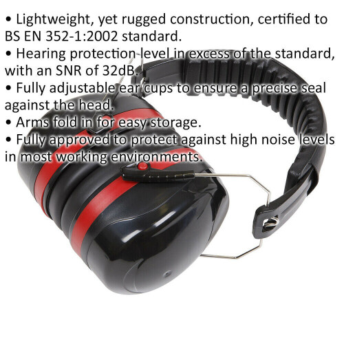 Loops Premium Folding Ear Defenders - Adjustable Ear Cups - Worksite Protection 1