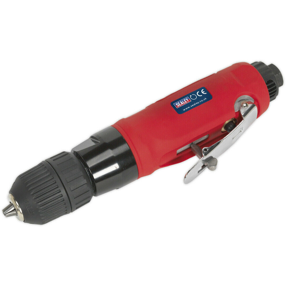 Air Operated Straight Drill - 10mm Keyless Chuck - Safety Trigger - 1/4" BSP