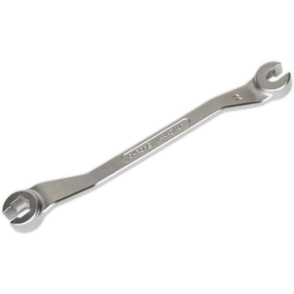 Double-Ended Steel Brake Pipe Spanner - 10mm & 11mm Sizes - Anti-Slip Finish