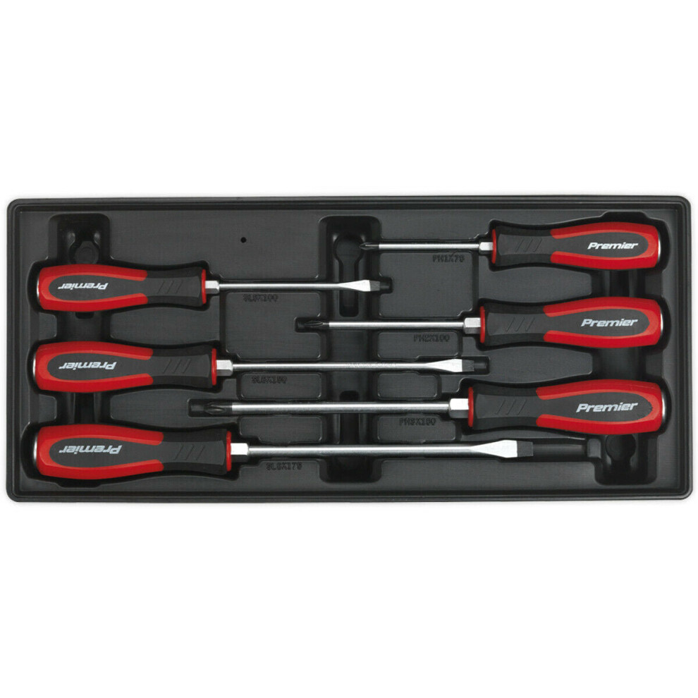 6 Piece PREMIUM Hammer Through Screwdriver Set with Modular Tool Tray - Storage