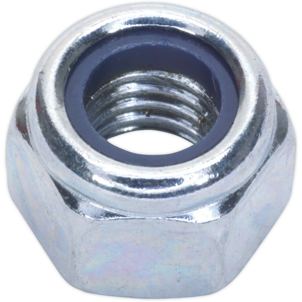 100 PACK - Zinc Plated Nylon Locknut Bolt - 1.25mm Pitch - M8 - DIN 982 - Metric