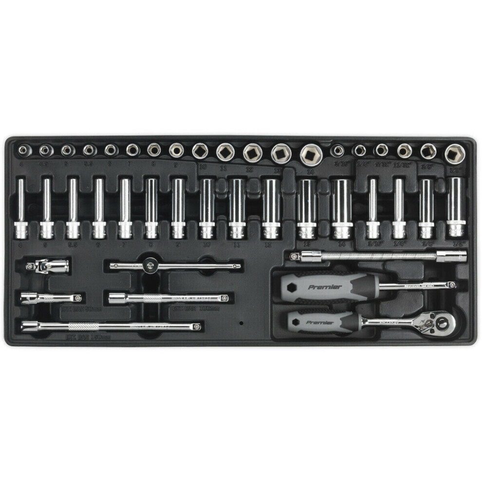 26 Piece PREMIUM 1/4" Sq Drive Socket Set with Modular Tool Tray - Tool Storage