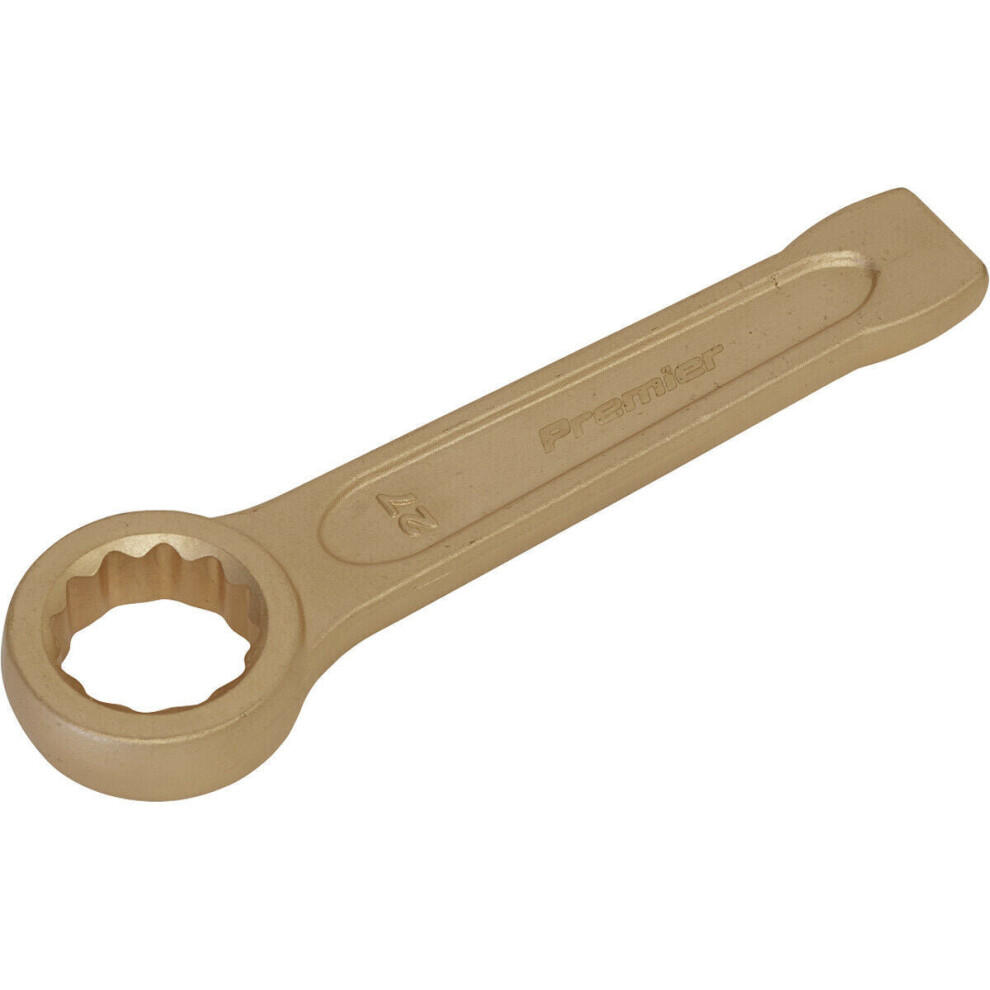Loops 27Mm Ring End Slogging Spanner - Non-Sparking - Short Profile Striking End