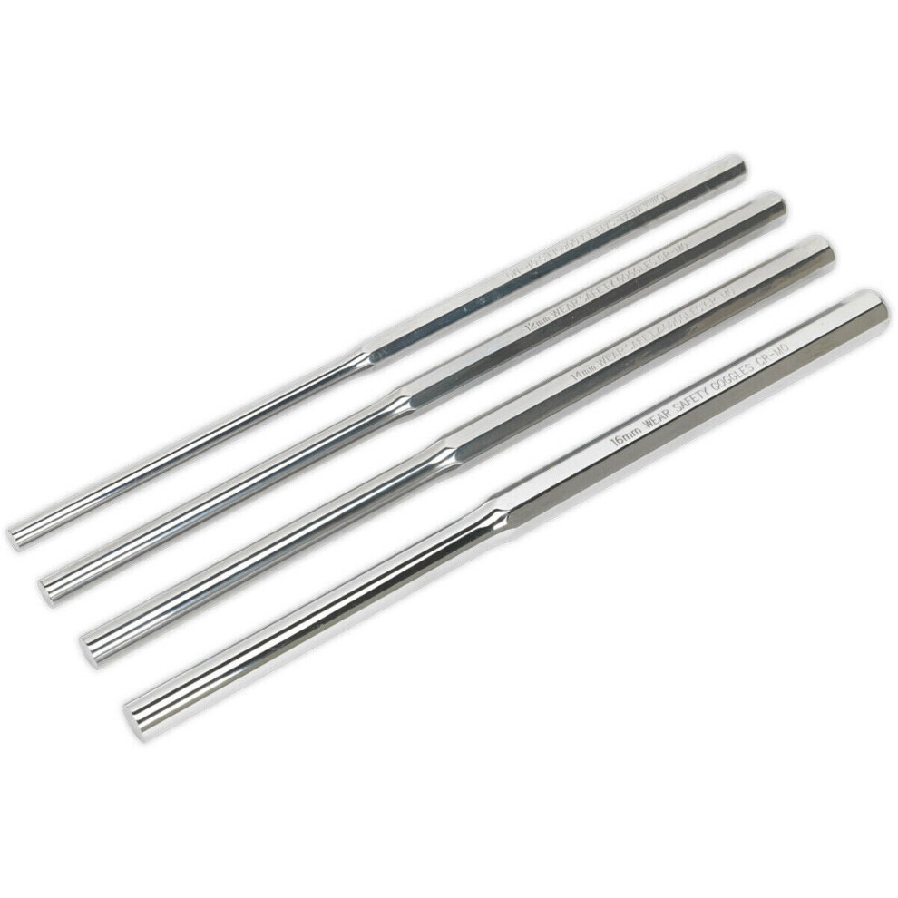 Loops 4 Piece 350Mm Extra-Long Parallel Pin Punch Set - Hardened & Tempered - Chromoly