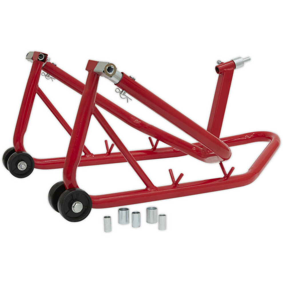 Motorcycle Front Headstock Stand - Strong Tubular Frame - Folds Down For Storage 5056524276679