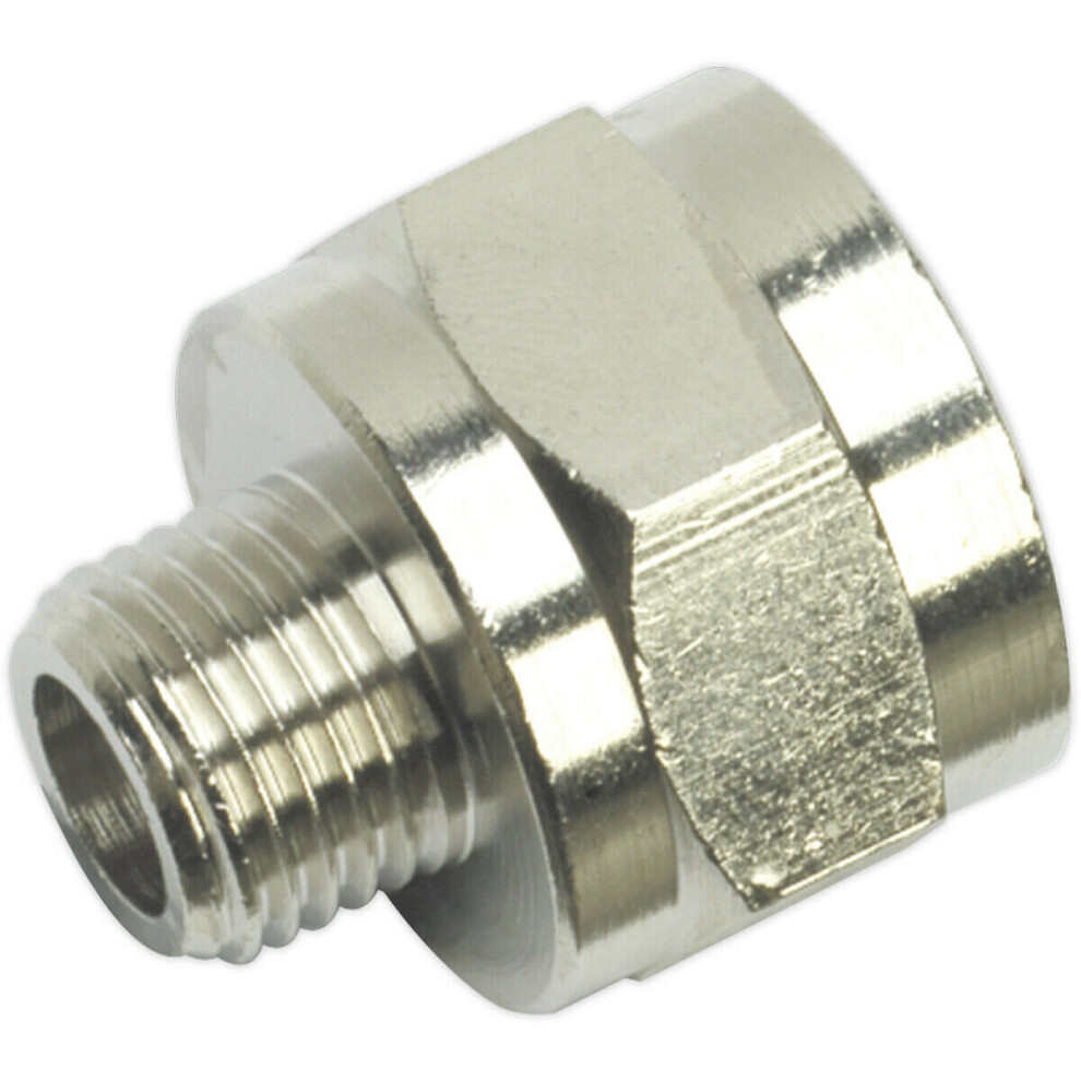 Air Tool Adaptor - 1/4" BSPT Male to 1/2" BSP Female - Hexagon Nipple Connector