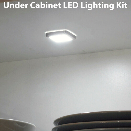 Loops Square LED Plinth Light Kit 5 NATURAL WHITE Spotlights Kitchen Bathroom Panel 1