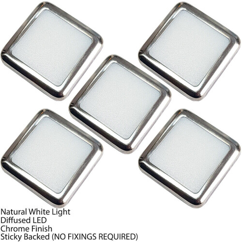 Loops Square LED Plinth Light Kit 5 NATURAL WHITE Spotlights Kitchen Bathroom Panel 2